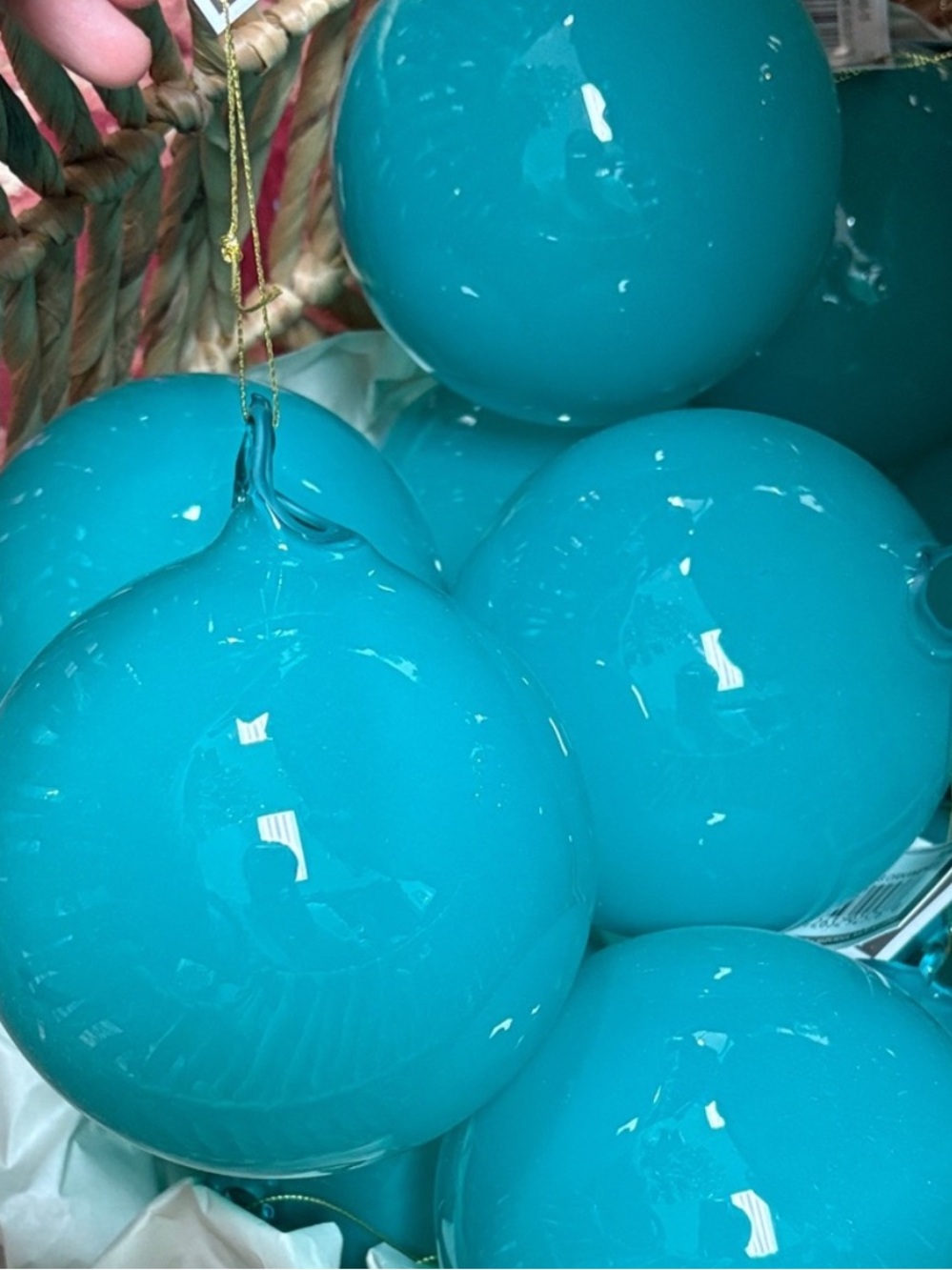 Teal illume ball ornament by farrisilk 5”